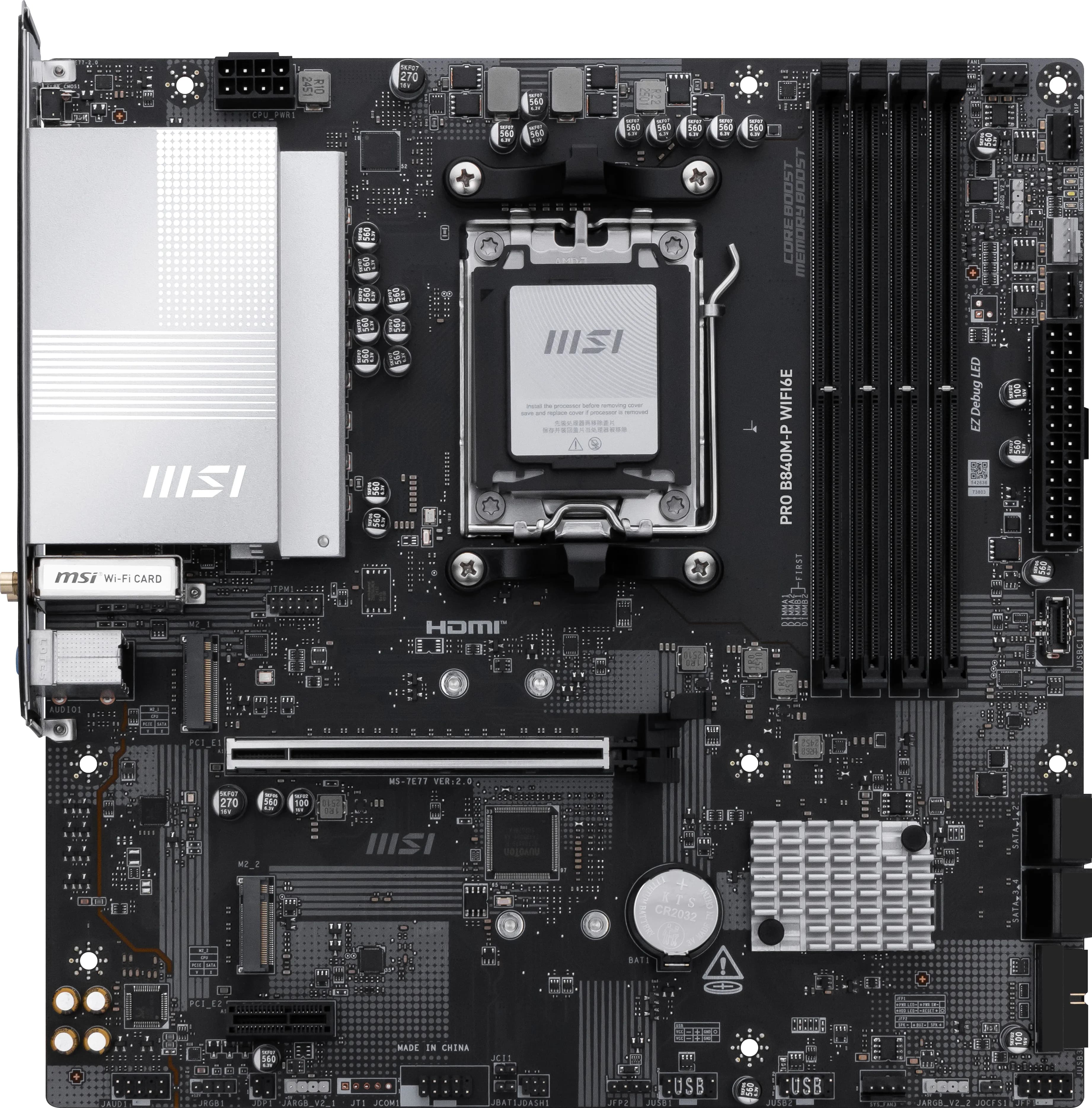 MSI PRO B840M-P WiFi 6E AM5 mATX-emolevy