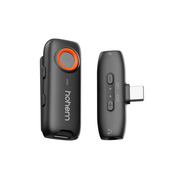 HOHEM MIC-01, USB-C -langaton solmiomikrofoni (sis. 1 lähetin + 1 vastaanotin + kotelo)
