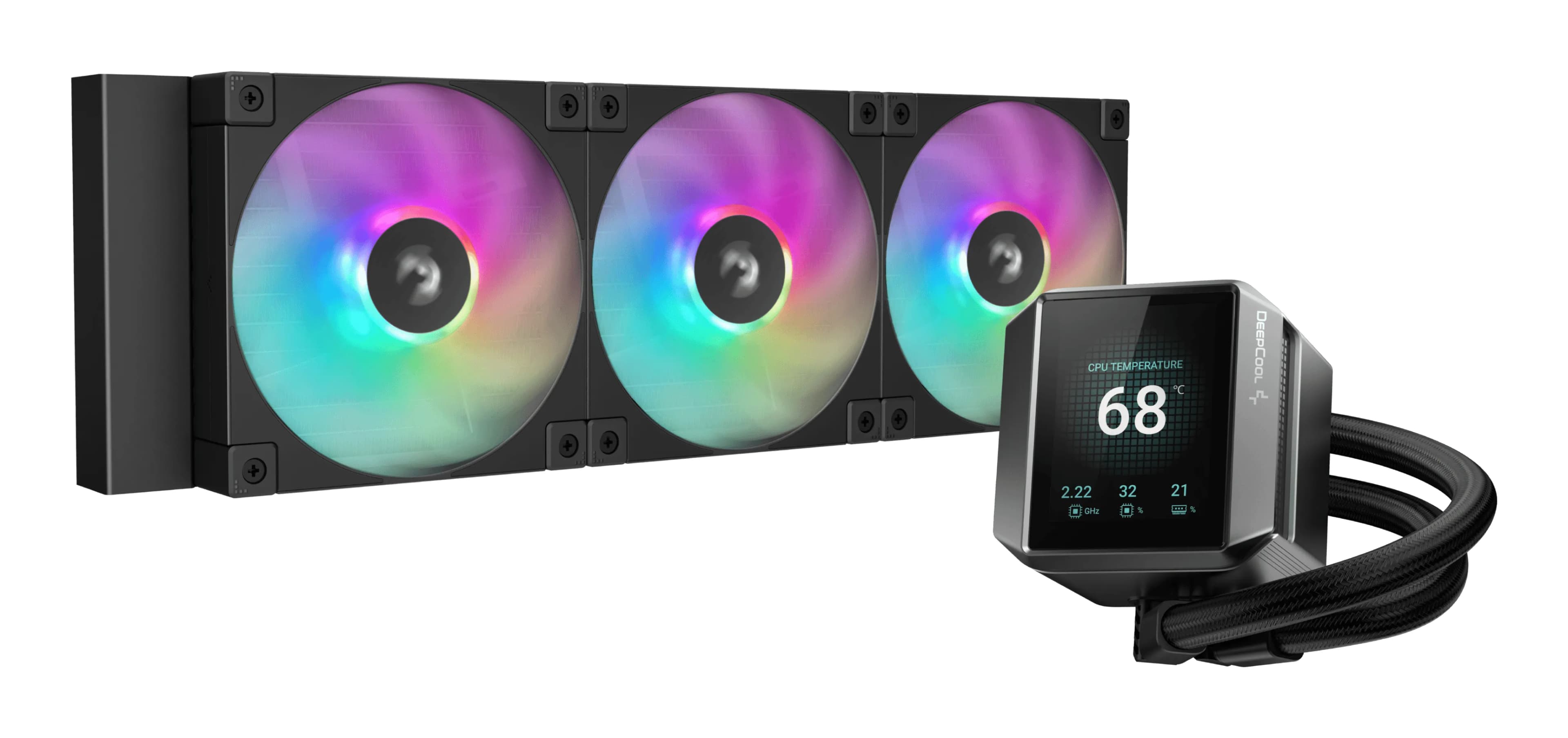 DeepCool MYSTIQUE 360mm ARGB -nestejäähdytin, musta