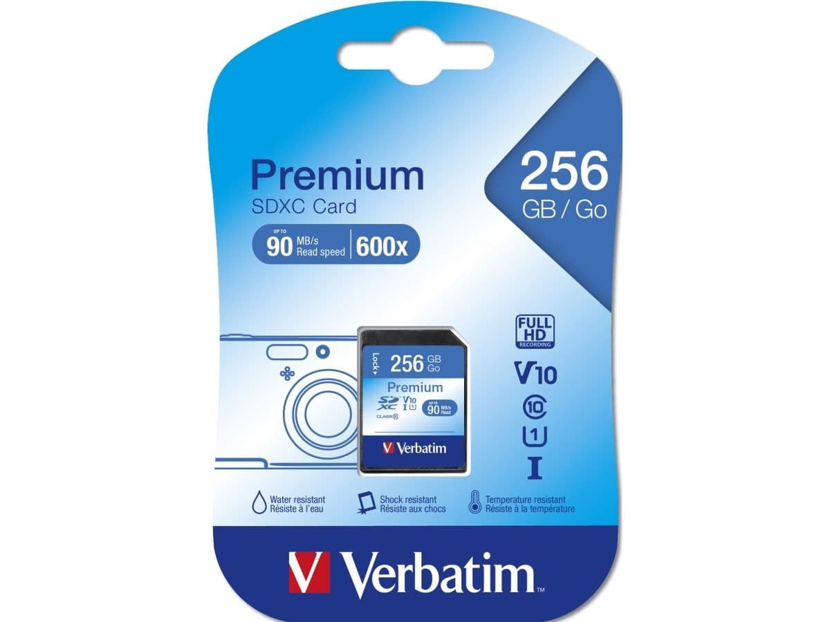 Verbatim Premium - Flashhukommelseskortti - 256 GB - UHS Class 1 / Class10 - 300x - SDXC UHS-I