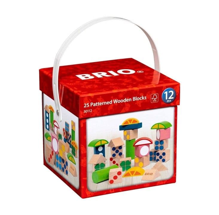 BRIO 30112 Kuvioidut puupalikat (25 kpl)