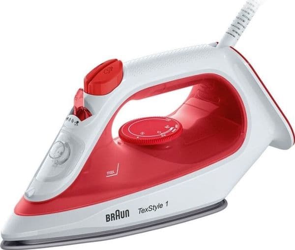 Braun si 1019 rd, Höyrysilitysrauta, Tarttumaton pohjalevy, 1,9 m, 120 g/min, Punainen, 25 g/min
