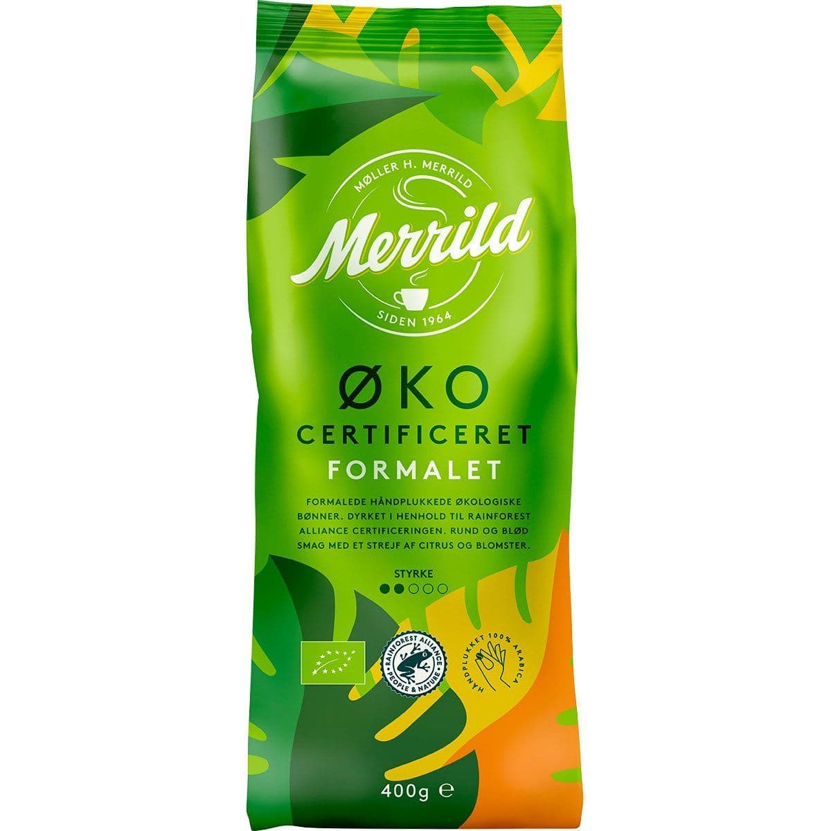 Kaffe Merrild økologisk 400g/ps - (400 gram pr. pose x 16 poser)