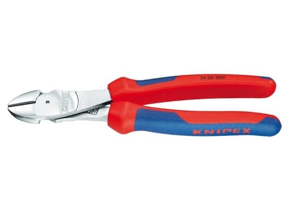 Knipex 74 05 200, Sivuleikkurit, Kromivanadiini-teräs, Muovi, Sininen, Punainen, 200 mm, 303 g