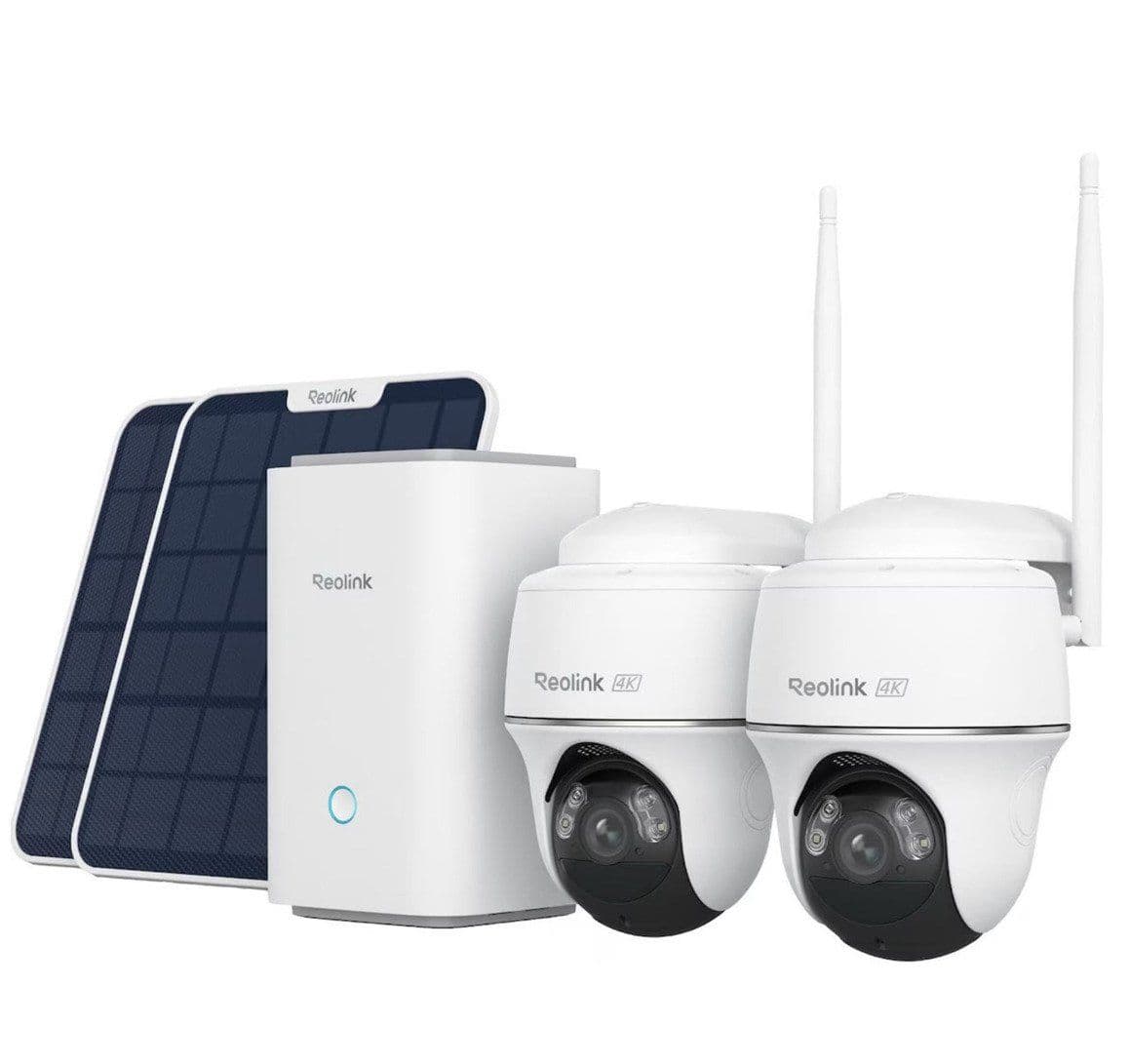 Reolink Home Hub Kit Valvontajärjestelmä, Home Hub + 2 x Argus PT Ultra aurinkopaneelilla varustettuna