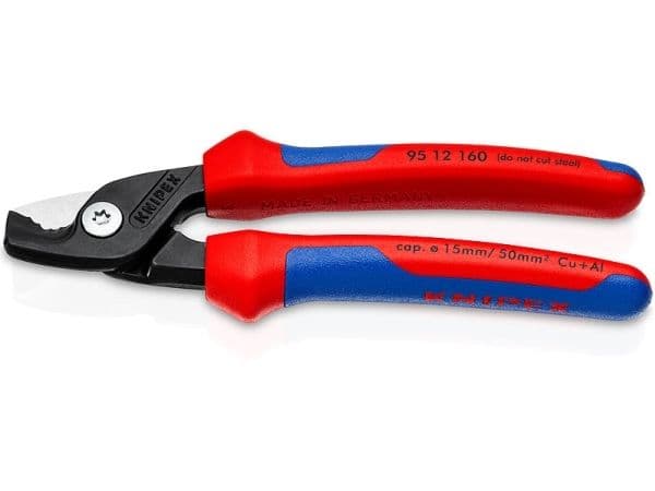 Knipex StepCut, Voimakaapelileikkuri, Sort, Blå, Rød, 1,5 cm, 50 mm², 160 mm, 240 g