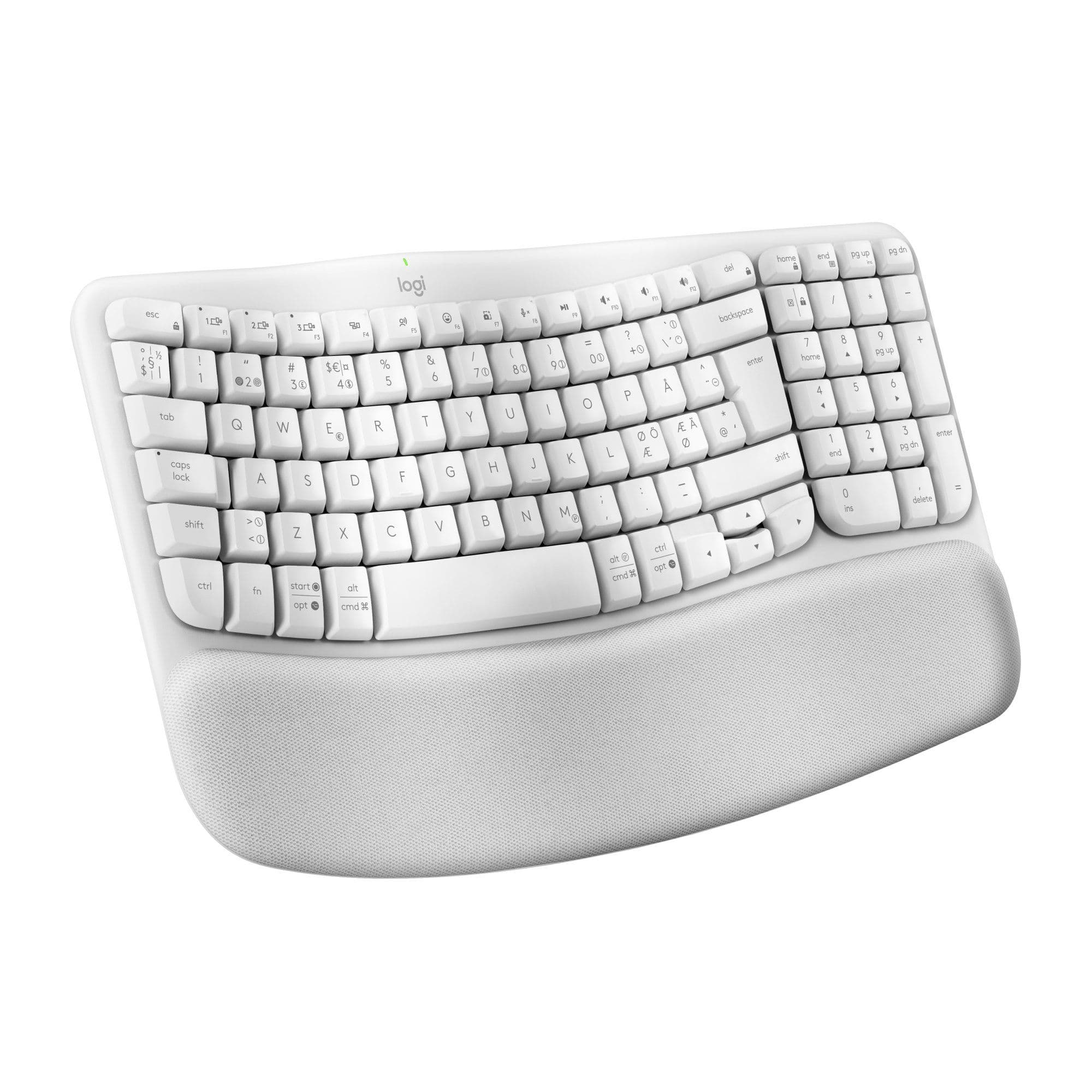 Logitech® | Wave Keys - Näppäimistö - langaton - 2,4 GHz, Bluetooth 5.0 - Luonnonvalkoinen | Pohjoismainen asettelu