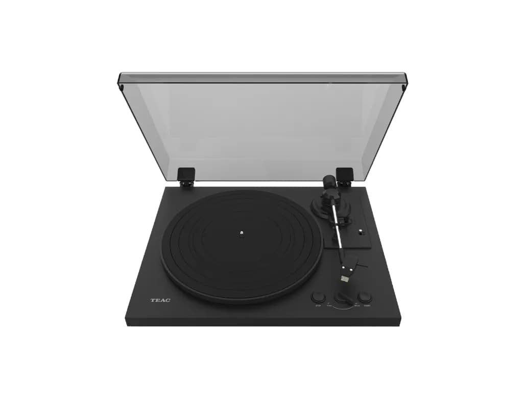 TEAC TN-175-B, Hihnakäyttöinen levysoitin, Täysin automaattinen, Musta, MDF-levy, DC-moottori, 67 dB