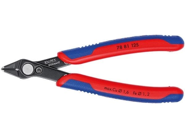 Knipex 78 81 125, Sivuleikkurit, Terästä, Muovi, Sininen, Punainen, 125 mm, 57 g