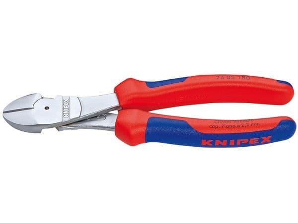 Knipex 74 05 180, Sivuleikkurit, Kromivanadiini-teräs, Muovi, Sininen, Punainen, 180 mm, 270 g