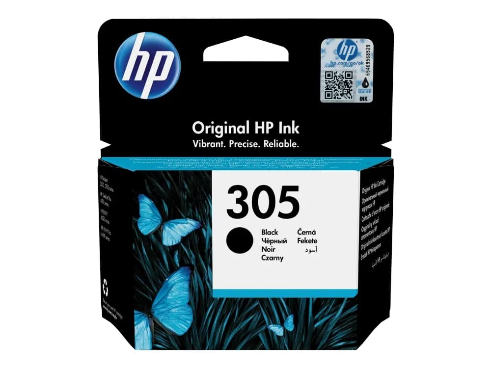 HP 305 musta alkuperäinen mustekasetti, Perusvärintuotto, Väriainepohjainen muste, 2 ml, 120 sivua, 1 kpl, Kertapakkaus