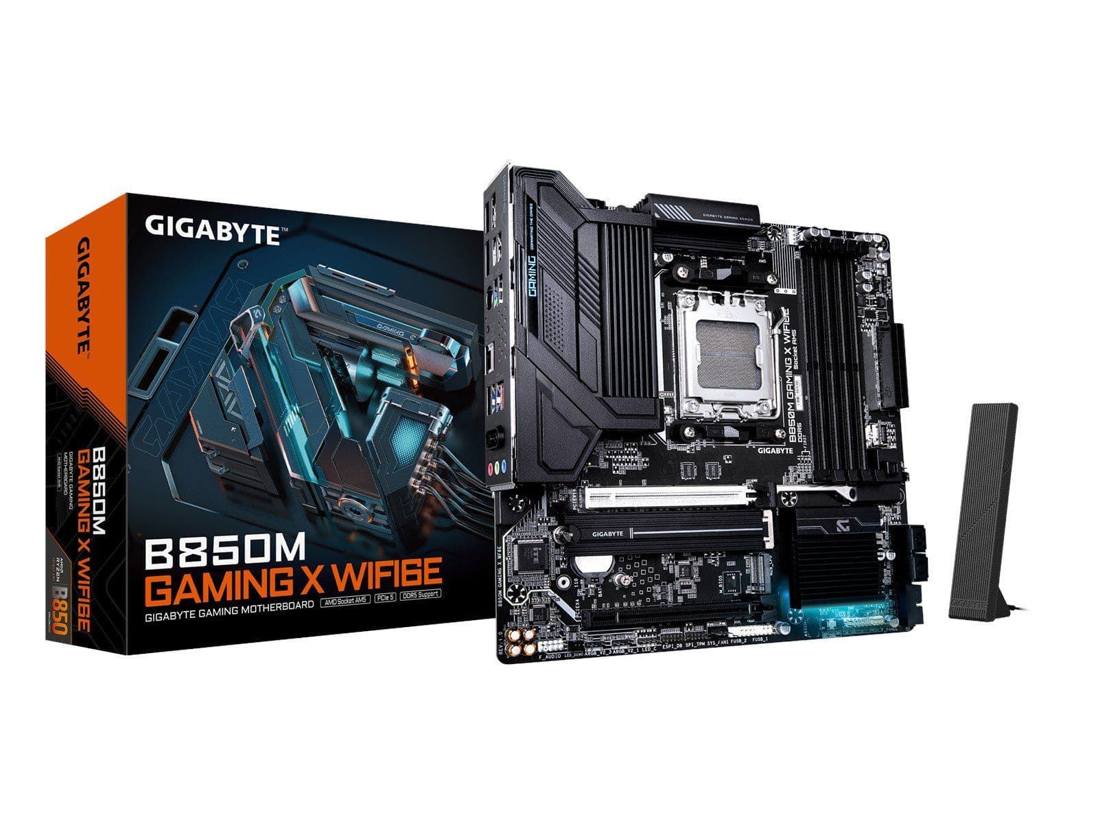 GIGABYTE B850M AORUS ELITE WIFI6E emolevy - AMD Ryzen 9000-sarjan suorittimet, 12+2+2 vaiheet digitaalinen VRM, jopa 8200 MHz DDR5 (OC), 1xPCIe 5.0 + 1xPCIe 4.0 M.2, WIFI 6E, 2.5GbE LAN, USB 3.2 Gen 2, AMD, Socket AM5, AMD Ryzen 7000-sarja, AMD Ryzen 8000-sarja, AMD Ryzen 9000-sarja, Socket AM5, DDR5-SDRAM, 256 GB, 256 GB