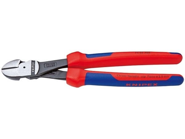 Knipex 74 02 250, Sivuleikkurit, Kromivanadiini-teräs, Muovi, Sininen, Punainen, 250 mm, 437 g