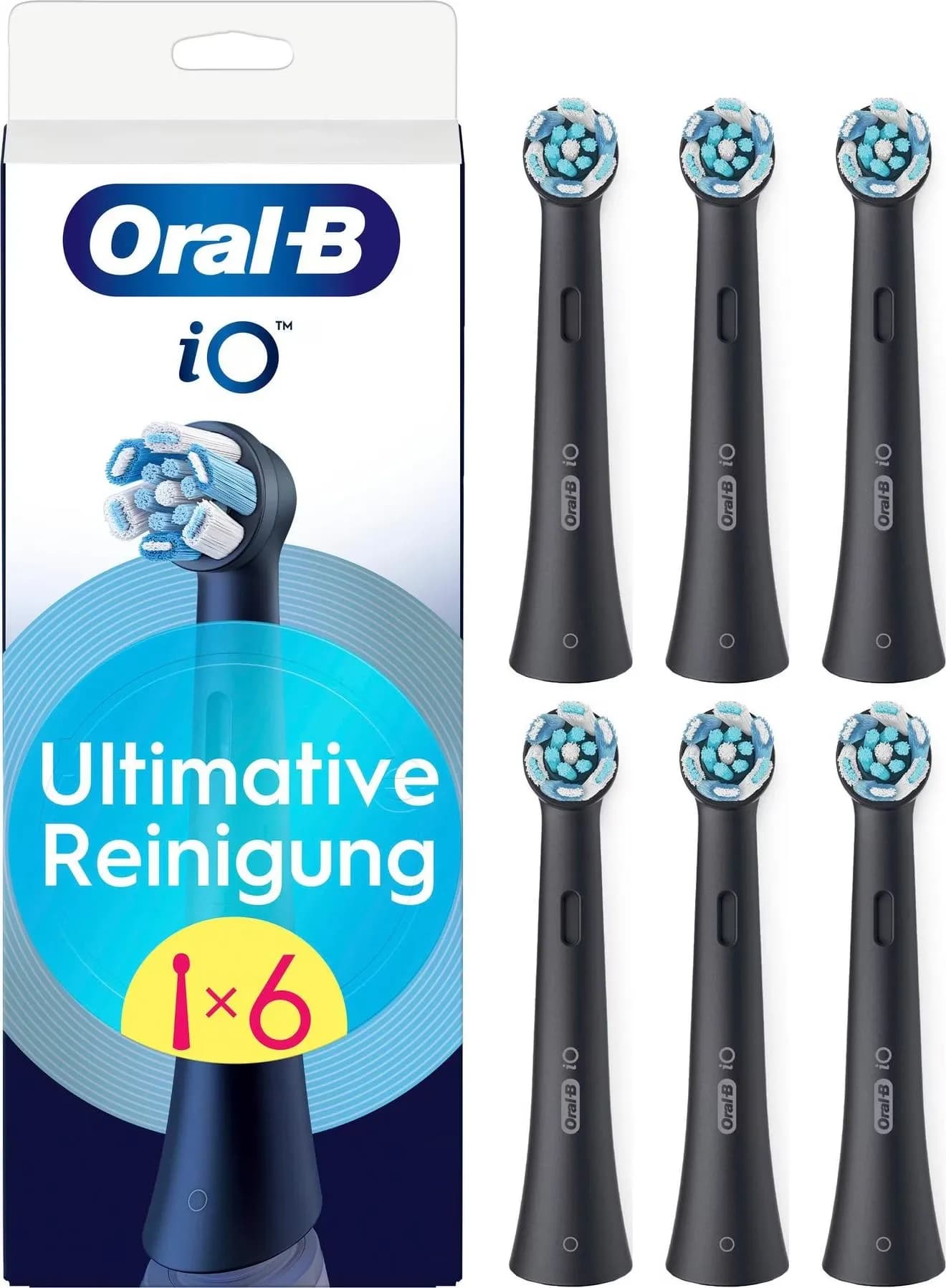 Oral-B iO Ultimate Clean -hammasharjan päät - musta - 6 kpl