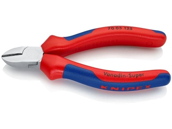 Knipex 70 05 125, Sivuleikkurit, Muovi, Sininen, Punainen, 125 mm