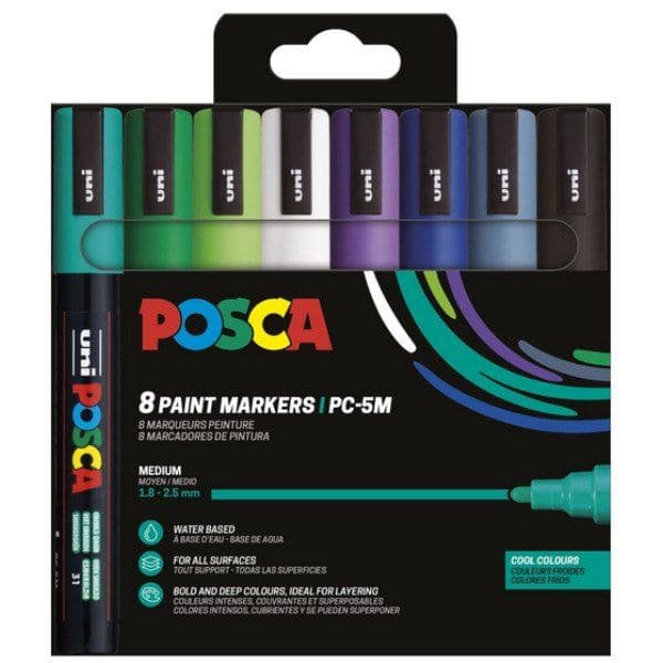 POSCA PC-5M 8kpl kylmiä värejä
