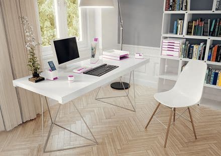 Leitz WOW - Dispenser med kontortape - skrivebord - hvid teippi, metallisk pink dispenser