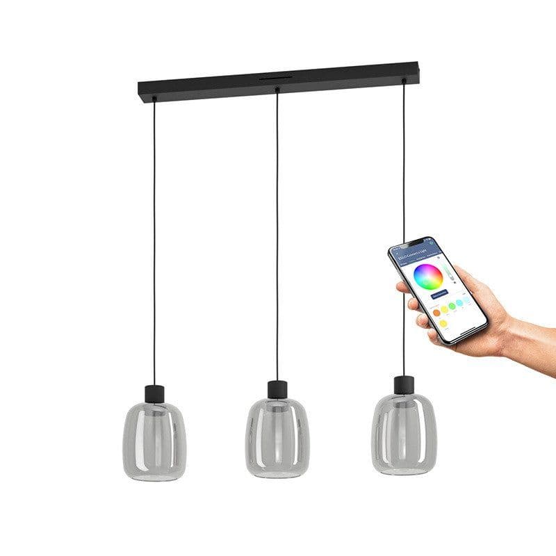 EGLO MOLOCHIO-Z PITKÄ PÖYTÄ L880 RGB/CCT 3X3,7W 1500LM MUSTA/MUSTA TRANSP.