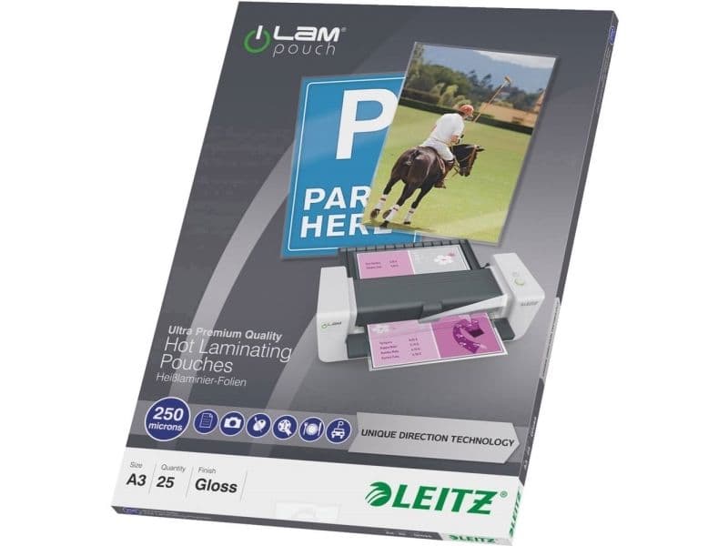 Laminointiarkit Leitz Premium A3 250 mikronia kristallinkirkas - (25 kpl)