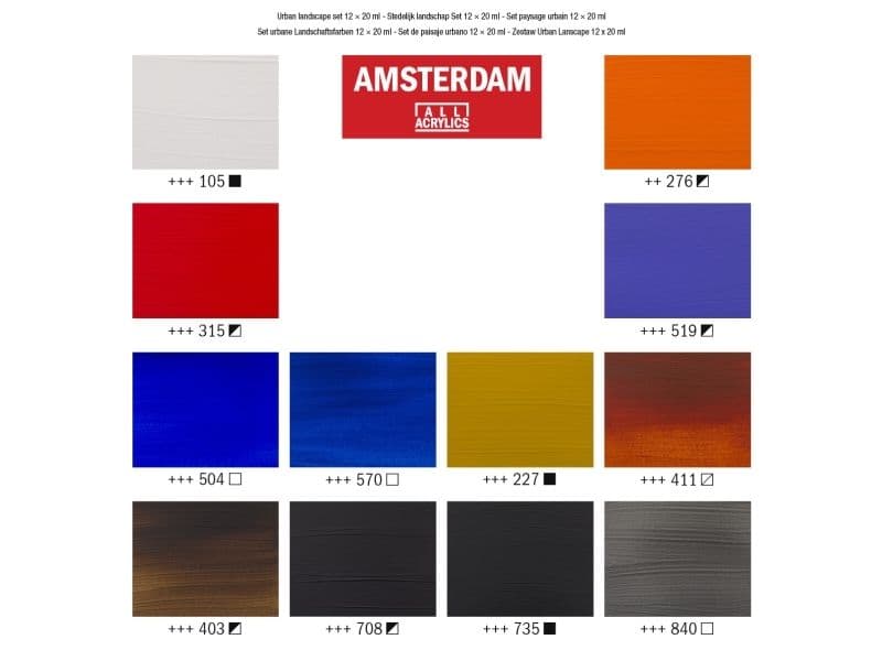 Amsterdam Standard Series akryylimaali kaupunkimaisema setti | 12 x x
