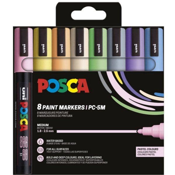 POSCA PC-5M 8kpl pastellivärejä