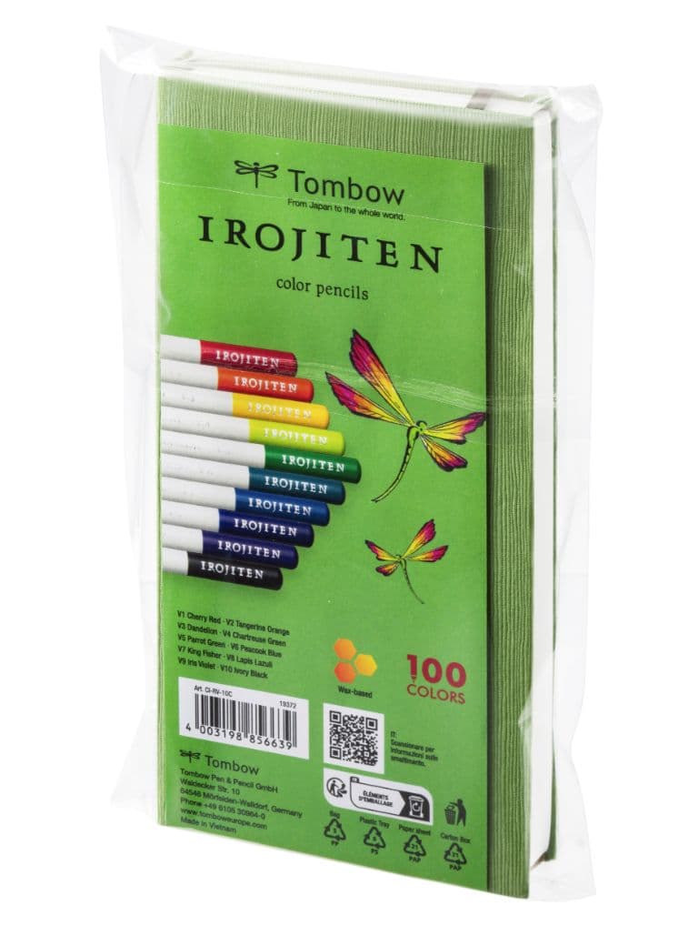 Tombow värikynä IROJITEN Volume 2, 10 korkealaatuisen värikynän setti eloisissa väreissä, käsintehty, - 1 kpl (CI-RV-10C)