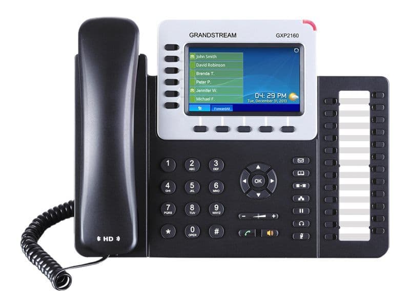 Grandstream Networks GXP-2160, IP Phone, Musta, Johdollinen puhelin, Käyttäjä, 6 linjat, 2000 entries