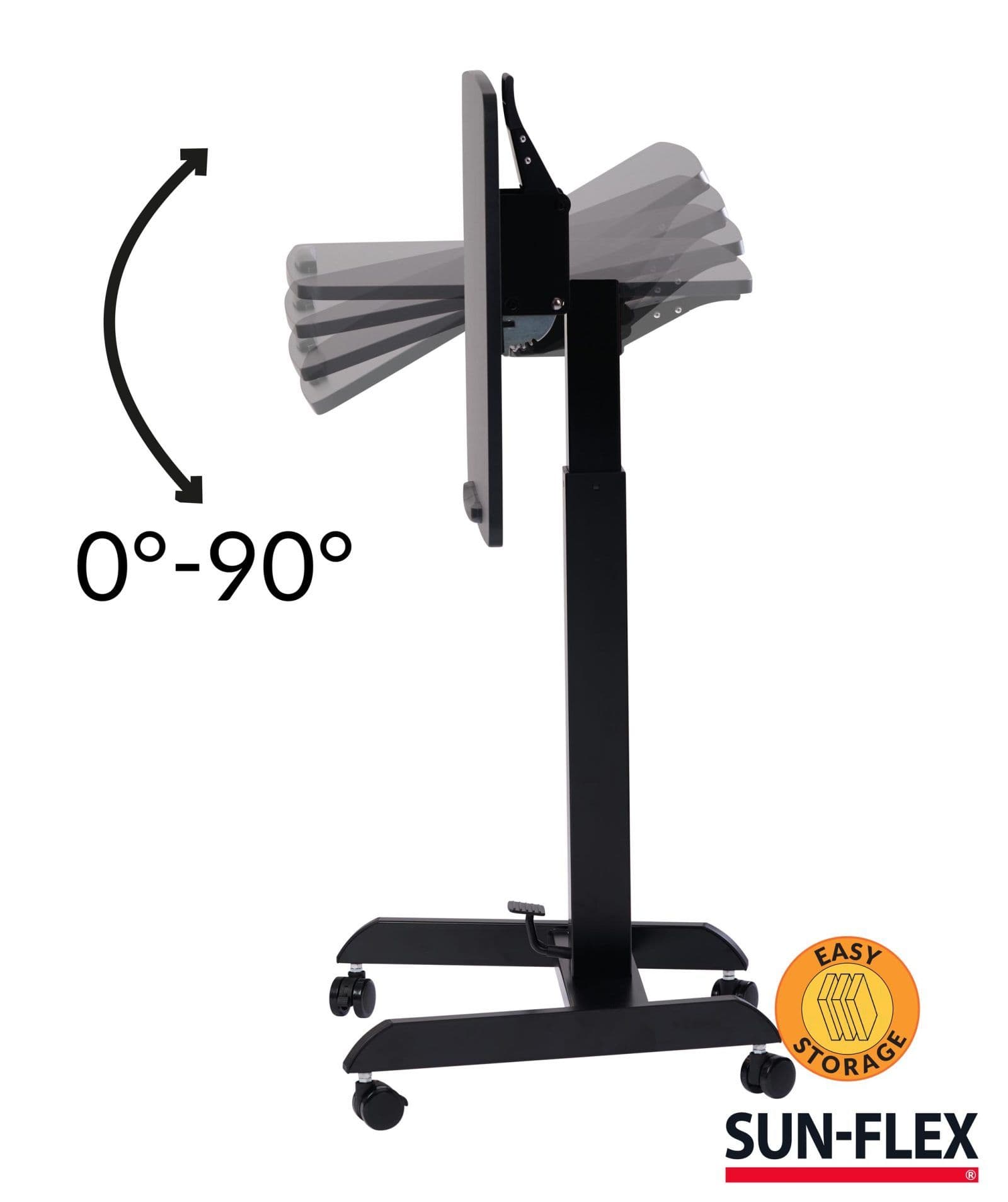 Sun-Flex® Easydesk Pro korkeussäädettävä pöytä, KxSxK 77-113 x 52 x 60 cm, musta