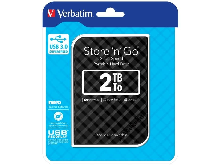 Verbatim Store "n" Go Portable - Kiintolevy - 2 TB - ekstern (bærbar) - 2.5 - USB 3.0 - lajittelu