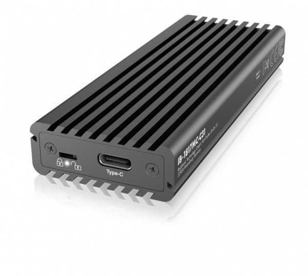 ICY BOX IB-1817M-C31, SSD-kotelo, M.2, PCI Express 3.0, 10 Gbit/s, USB-liitettävyys, Harmaa