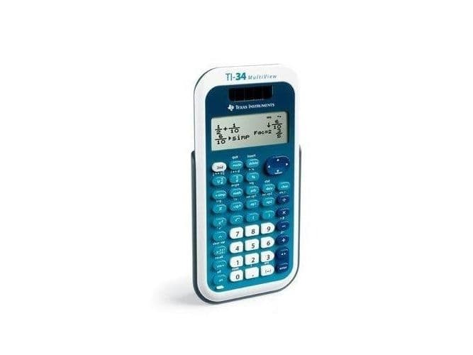 Texas Instruments TI-34, Tasku, Funktiolaskin, 10 lukua, 4 linjat, Akku/Aurinko, Sininen, Valkoinen