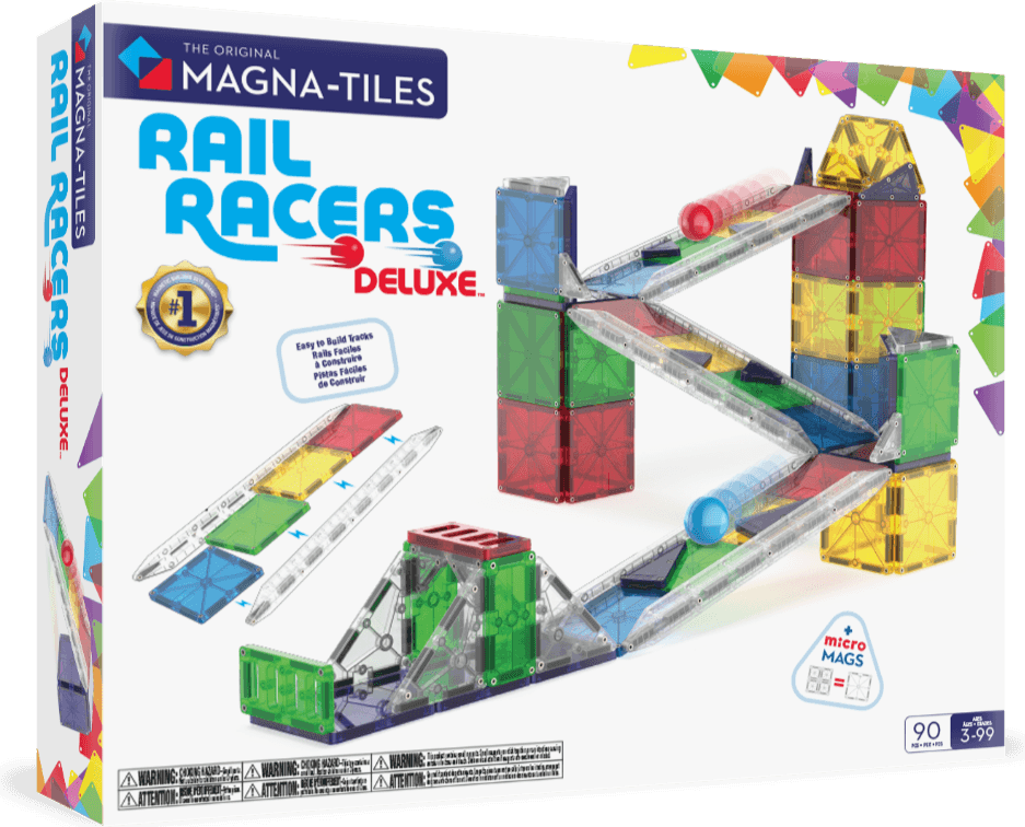 MAGNA-TILES® Rail Racer Deluxe magnetic ball track, 90 pieces