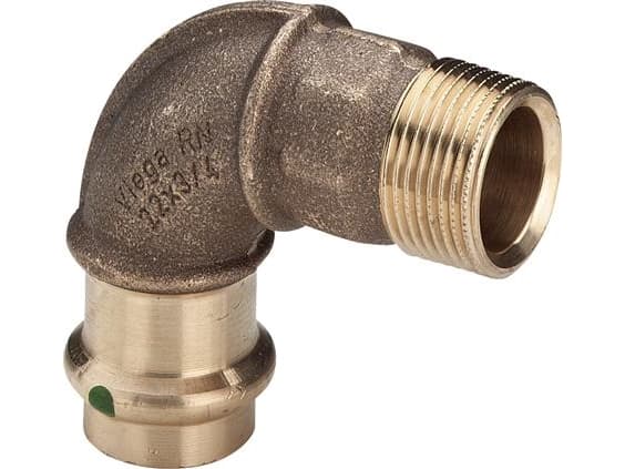VIEGA Sanpress taivutus 3/4-22 mm90 astetta, gunmetal, SC-konturoitu holkki/nippa