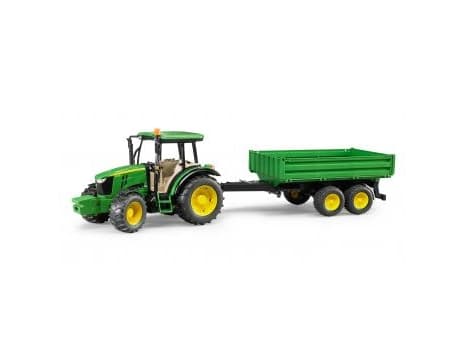 Bruder John Deere 5115M tractor with tipping trailer toy