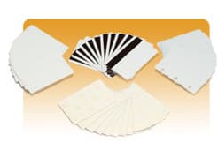 Zebra Premier - 30 mil - 100 stk. PVC-kortti 3-Up afrivelige key-tags (pakke med 5) - Zebra P330i, P330m, P430i -laitteille