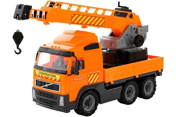 Volvo lastbil m. kran på lad 580x195x320mm