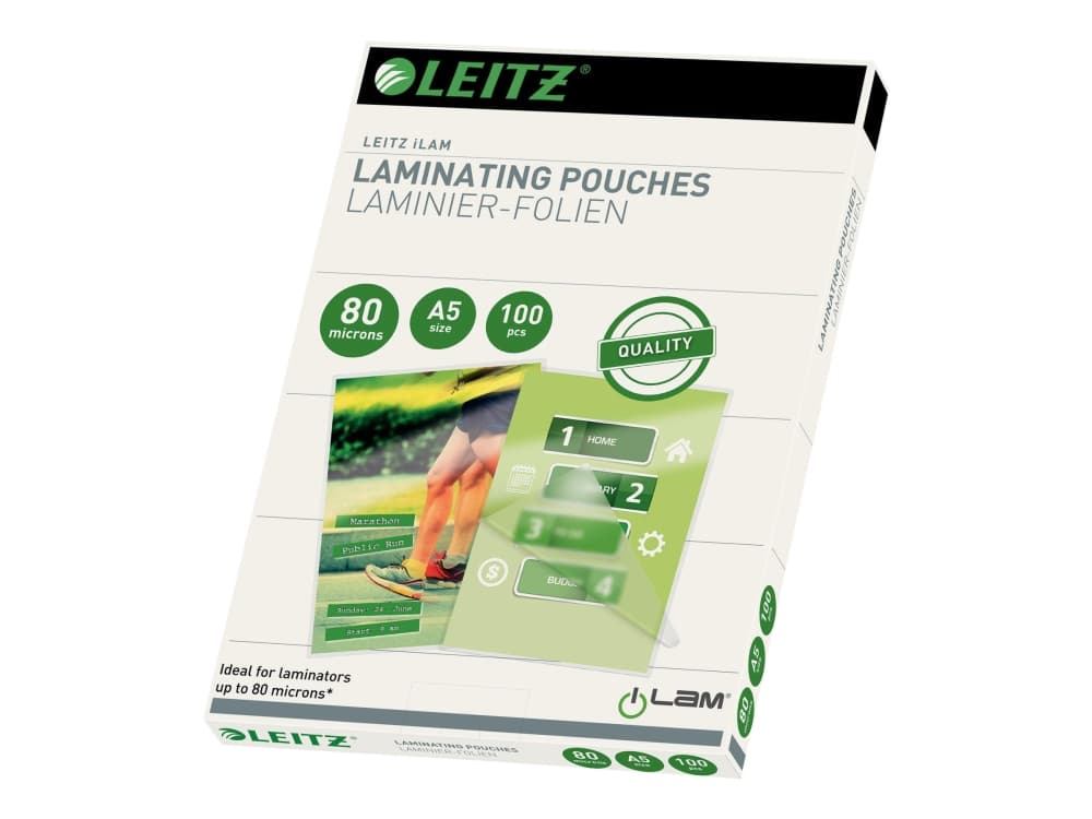Lamineringslommer Leitz A5 80 micron klar (100 stk.)