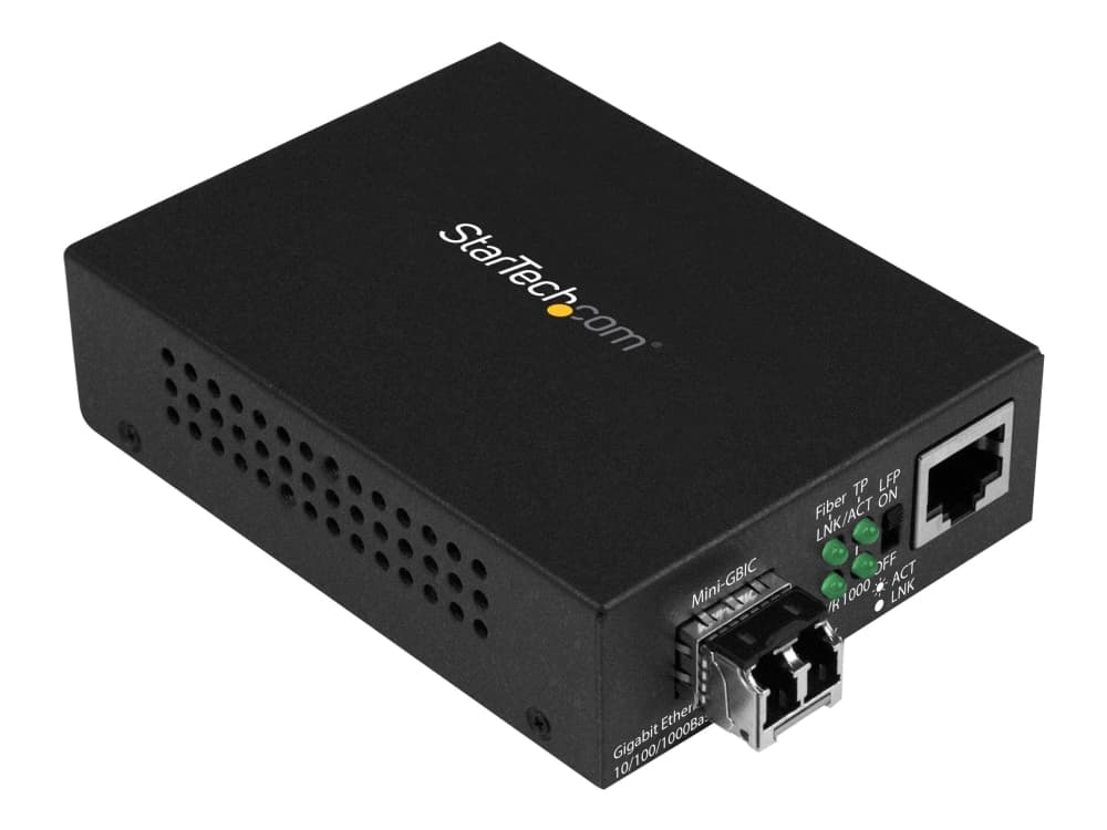 StarTech.com Multimode (MM) LC-kuitumuunnin 10/100/1000-verkkoon - 550m - Gigabit Ethernet - 850nm - SFP-lähettimellä (MCM1110MMLC) - Kuitumuuntamo - GigE - 10Base-T, 1000Base-LX, 1000Base-SX, 100Base-TX, 1000Base-T - RJ-45 / LC-multimoduuli - op-til 550 m - 850 nm - P/N: SVA5N3NEUA:lle