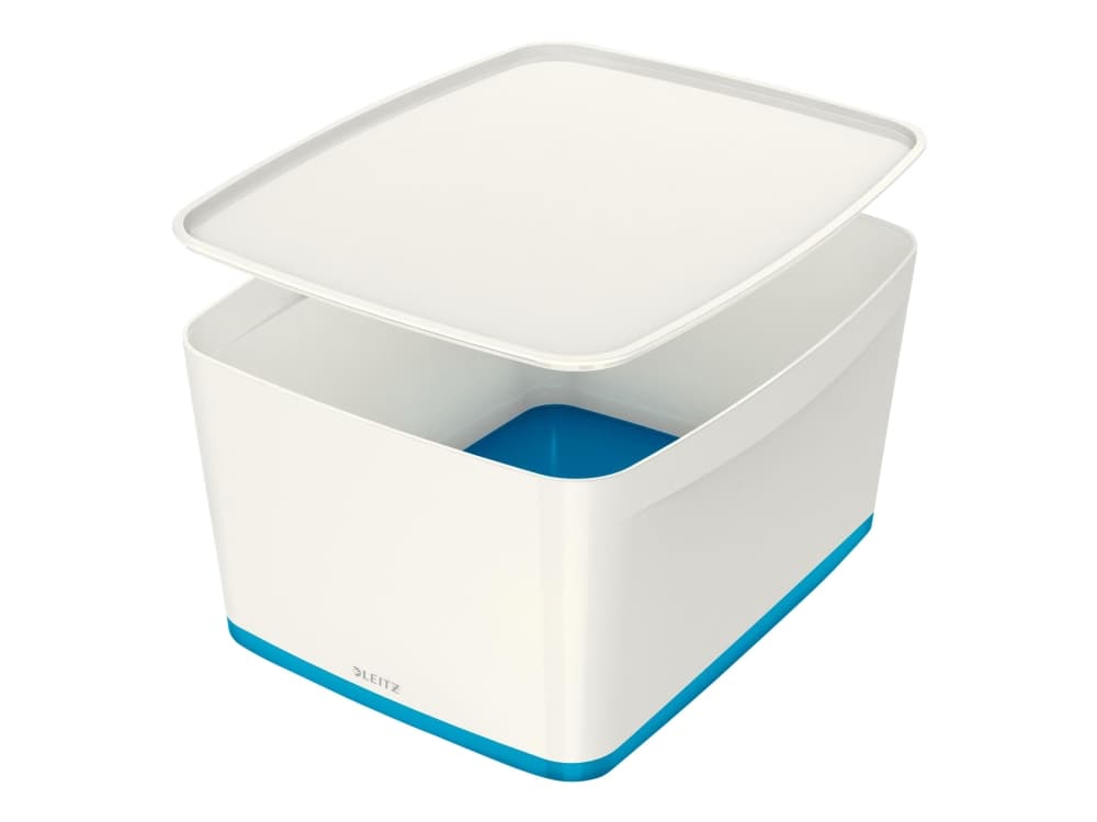Leitz säilytyslaatikko kannella MyBox L WOW, Säilytyslaatikko, Sininen, Valkoinen, Suorakulmainen, Muovi, Yksivärinen, Valkoinen