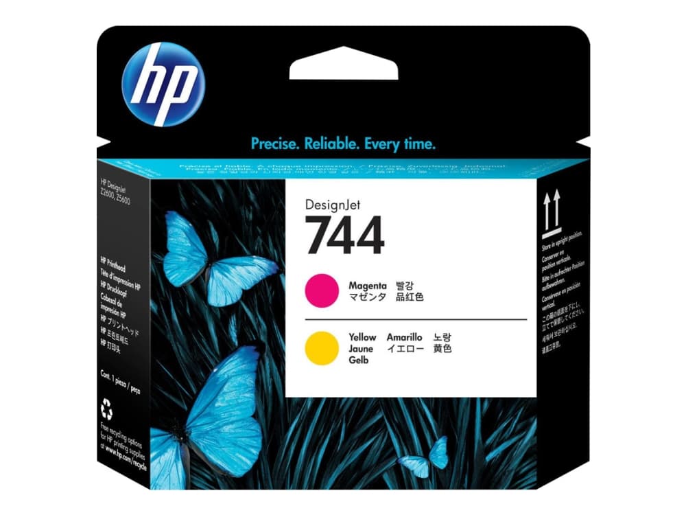 HP 744 Magenta/Yellow DesignJet Printhead, HP DesignJet Z2600 PostScript Printer, HP DesignJet Z5600 PostScript Printer, Lämpömustesuihkutulostin, Magenta, Keltainen, F9J87A, Singapore, 28 mm