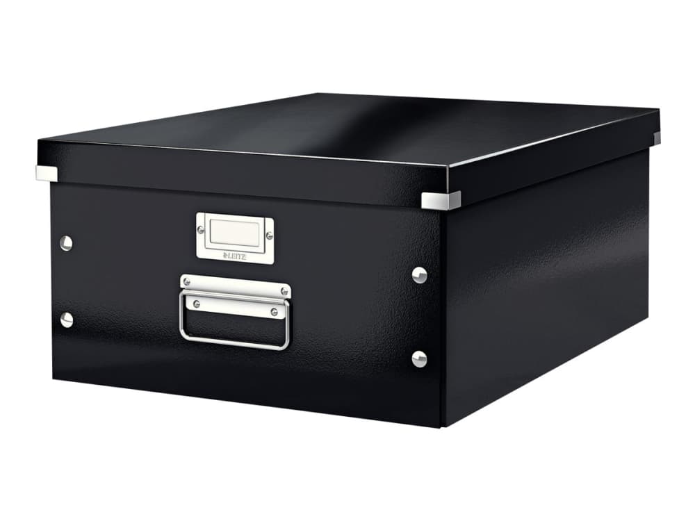 Leitz Click & Store WOW säilytyslaatikko, iso, 85 % kierrätyskartonki, Musta, Kartonki, 369 mm, 482 mm, 200 mm, 1,28 kg