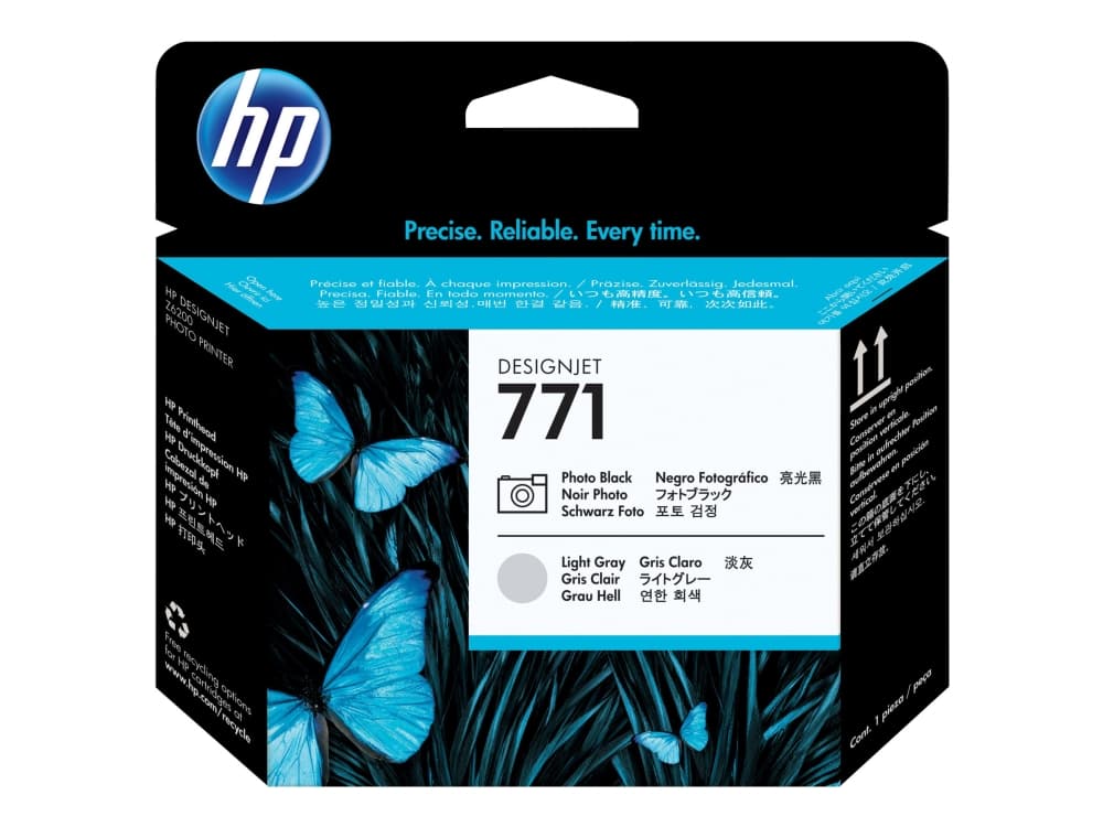HP 771, Designjet-tulostuspää, valokuvamusta/vaaleanharmaa, HP DesignJet Z6200 -valokuvatulostinsarja, Lämpömustesuihkutulostin, Musta, CE020A, Singapore, 28 mm