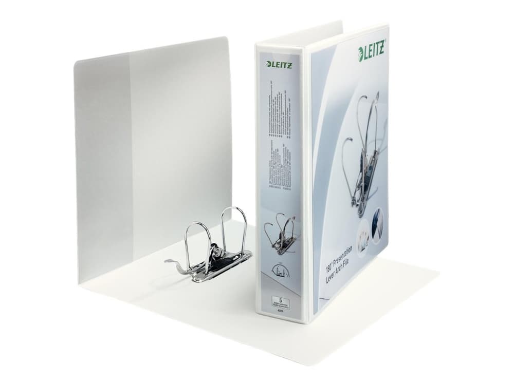 Leitz Esitysmappi 180° FSC® PP A4+/75 mm, A4, Muovi, Valkoinen, 500 arkkia, 6 cm, 8 cm
