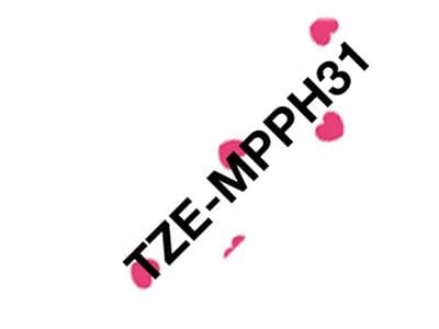 Brother TZE-MPPH31, Mustaa vaaleanpunaisella, TZe, Harmaa, Lämpösiirto, Kiina, 5 vuosi/vuosia