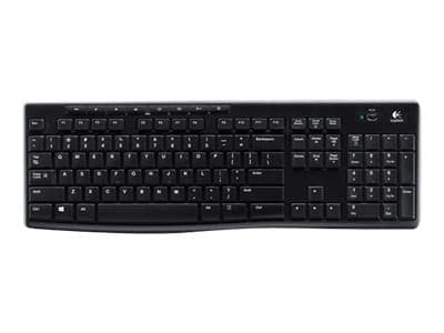 Logitech K270, Täysikokoinen (100 %), Langaton, Langaton RF, QWERTY, musta