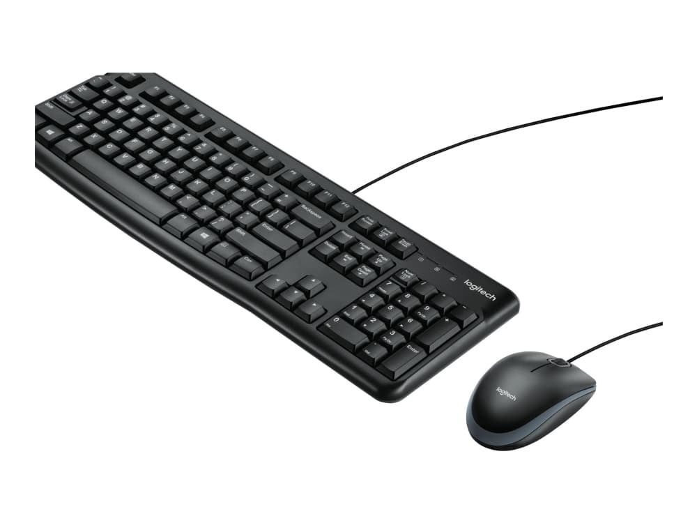 Logitech MK120, Langallinen, USB, AZERTY, musta, Sisältää hiiren