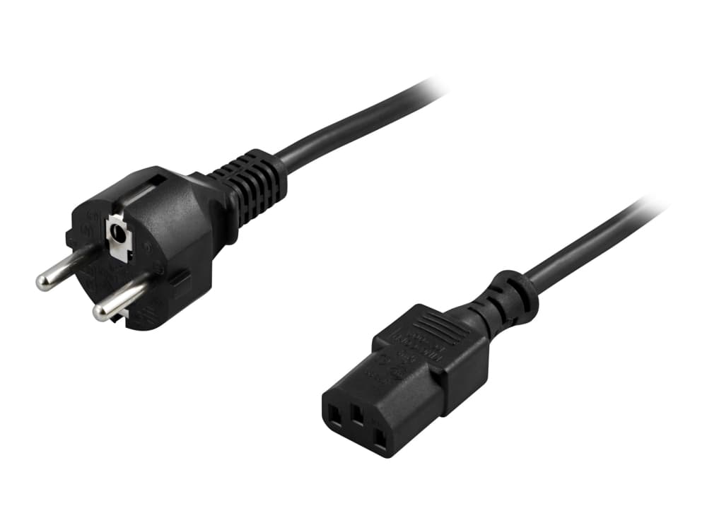 DELTACO DEL-111M - Strømkabel - power CEE 7/7 (han) lige til power IEC 60320 C13 lige - AC 250 V - 10 A - 5 m - lajitelma