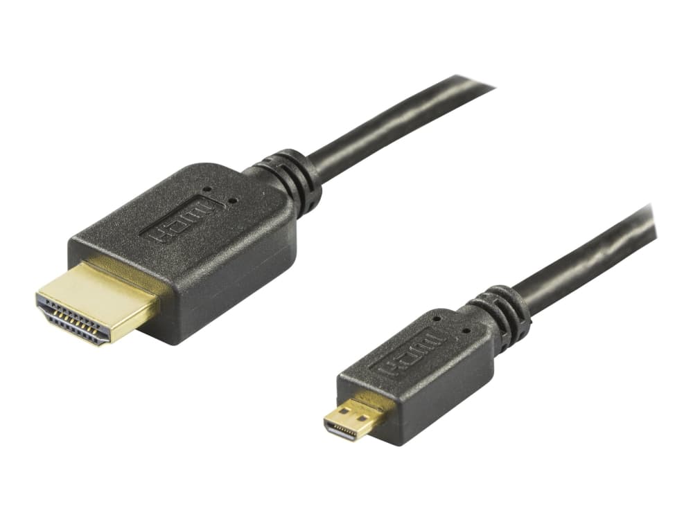 DELTACO HDMI-1053 - HDMI-kaapeli Ethernet - 19 pin micro HDMI Type D han til HDMI han - 5 m - lajittelu