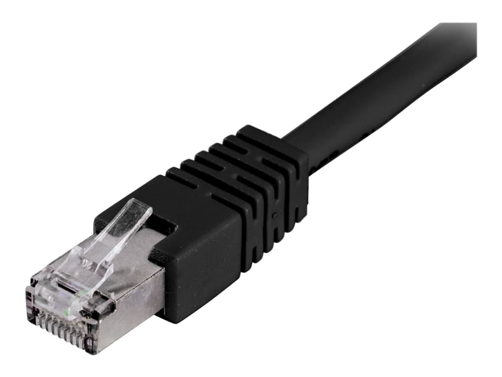 DELTACO STP-625S - Liitäntäjohto - RJ-45 (uros) RJ-45 (uros) - 25 m - taitettu suojaamaton kierretty pari (F/UTP) - CAT 6 - muotoiltu - musta