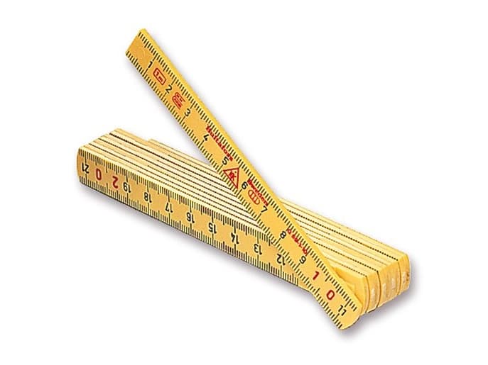 HULTAFORS Tommestok 1m 10led keltainen, lasikuituvahvisteista polyamidia, 13mm leveä, mm molemmin puolin